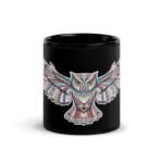 Color Owl - Oil Paint Effect Black Glossy Mug