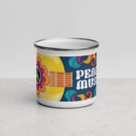 Peace Love Guitar Colored - Enamel Mug